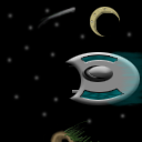 Ufo over tree tops by Ice Punk