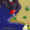 fishing moon by Gold