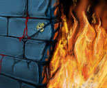 fires of hell....and a wall by Atarianimo
