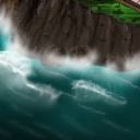 First ever attempt at a crashing-waves-against-cliff-face-type image... by finite