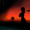 silhouette of a woman and her bonsai... by finite