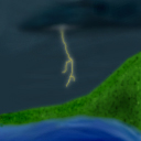 Boom! Thunder and lightning atop a knoll! by antaydos