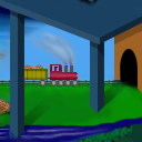 This train is running late from the Railroad quilt, and is heading for the Escher quilt! (No11) by indigoe