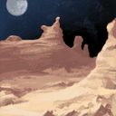 desert mesa at night by jeffery