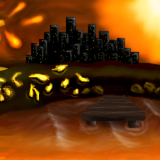 Orange waves, toxic gold beach, atomic sun? by antaydos