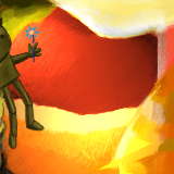 a garden a flower and a robot by jito