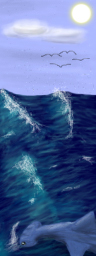 Nice waves, and a hammerhead shark that swims above the water! by antaydos