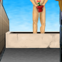 naked dude holding a flower pot - I dunno where my mind is sometimes by Heretic24
