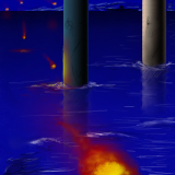 blaze 'em... balls of fire over oil rig(?) w. carrier in background... by Primal_r