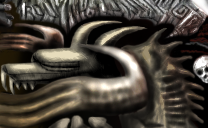 Bronzed Claw Demon (with a side of human skull) by Essobie