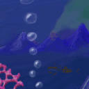 Underwater volcano, sunken ship, and some coral. by Elijah