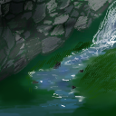 (waterfall) hm? by Blue Indigo