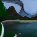 Volcano and ... dark lines in surrounding tiles :-( by voidmain