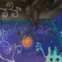 Apple in an imaginative world by Blue Indigo