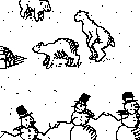 Hurry up, Man... I gotta go too! (Eskimos and polar bears once had a peaceful relationship, but little did Bob and Fred know their little prank would be the beginning of a long-lasting, bitter relationship.) by gecko