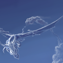 Plouflex, The Cloud Dragon, with clouds billowing behind his tail. by gecko