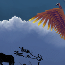 Wing, Tree, and the Buttocks of a Ram by gecko