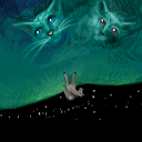 cats, horse, stars, upside-down, right-side up by slothyrules