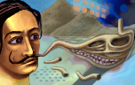 stretched moustache and skull paranoic vision of the death by jito