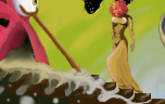 flower headed girl climbing strange mutating stairs by miskate