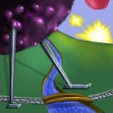 the meaning is to stick a purple blubber-rock on metal poles and walk below it by zkreso