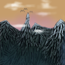 snow on the dark mountains by Acid11