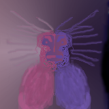 Red & Blue Monkeyman by fizbin