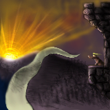 Sunrise at Castle of the Princess Who Lost Her Scarf. by Reko