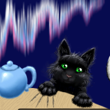 What does a kitty, a teapot and the northern lights have in common? Nothing. ;) by Nalina