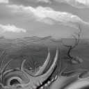 This desolate alien landscape once thrived with life, until one day... by gecko