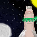 space paradise & a finger with wings by BinaryDreams