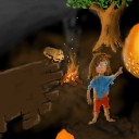 poor girl trying to eat poisonous mushroom by riboflavin