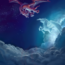 Wyvern and Pegasus by gecko