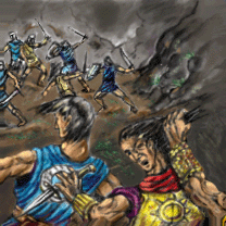 Moon vrs Sun and "wait a sec little fella" by maxetormer