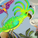 exotic birds and veggies by raganaga