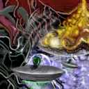 earthlings do not go crazy, this is only a demostration of what we could do, if that crocodile hunter stick his thumb in one of ours asses one more time. thank you for your corporation. by heinzon