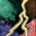 The four gods. This one was fun! Suzaku looks pretty lame, though. by josa