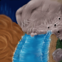 My first tile here on ice, hope you like it, painted with mouse by Good Christian