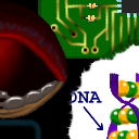 Red Eye? Circuit Board and Texbook Scrap by Lagbert