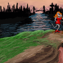 sunset overlooking the harbour by miskate