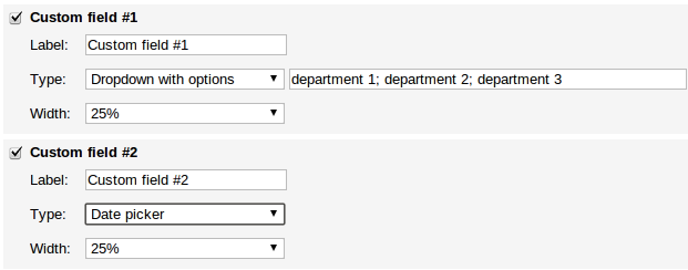 Card template custom field type