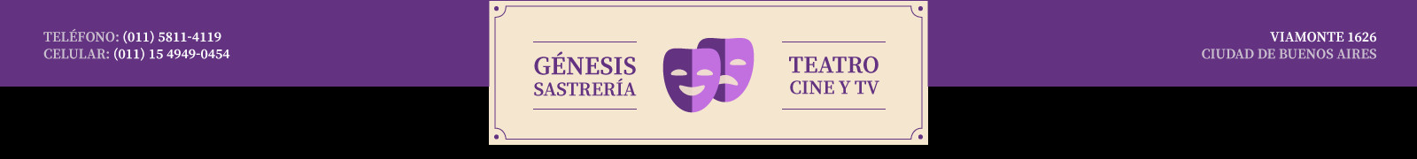 Genesis Sastreria - Teatro - Cine y Tv