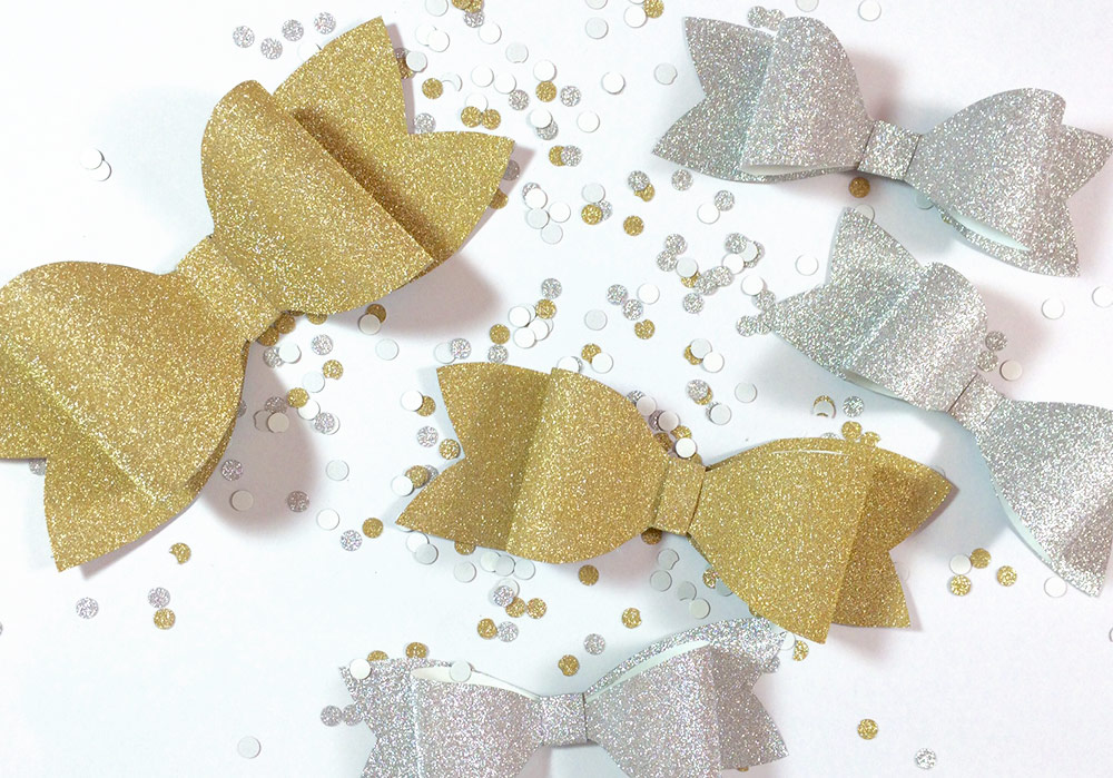 Sparkling Glitter Paper Bows by Allie & Elle