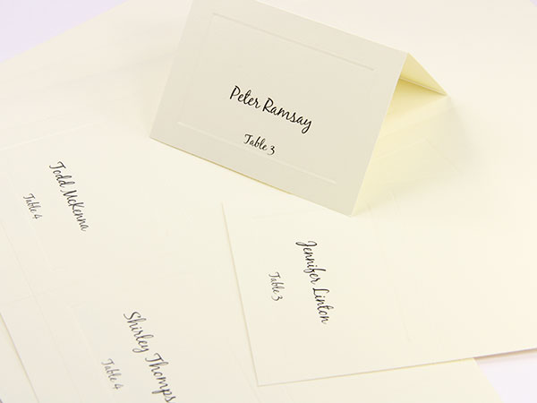 4up Printable Place Cards - Embossed Border Radiant White - LCI Paper