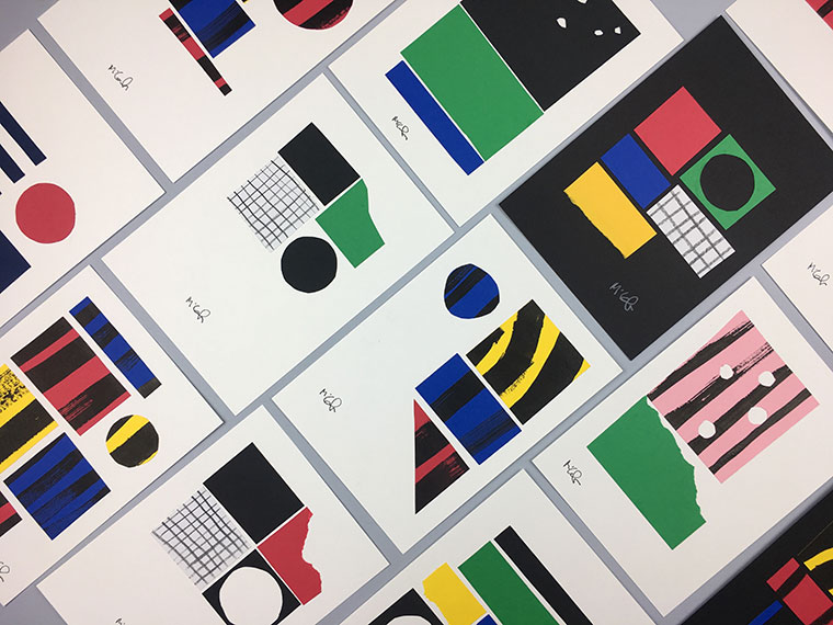 This is an image of a lot of colorful abstract compositions next to each other.