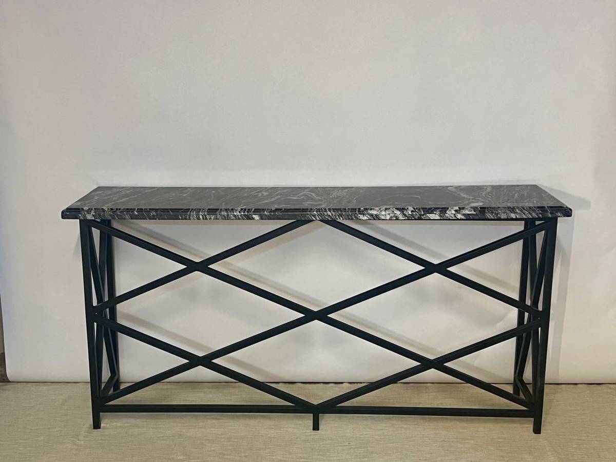 Modern Steel and Marble Console Buffet