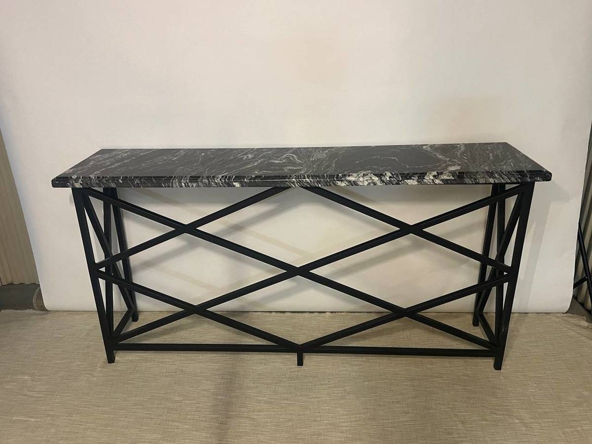 Modern Steel and Marble Console Buffet