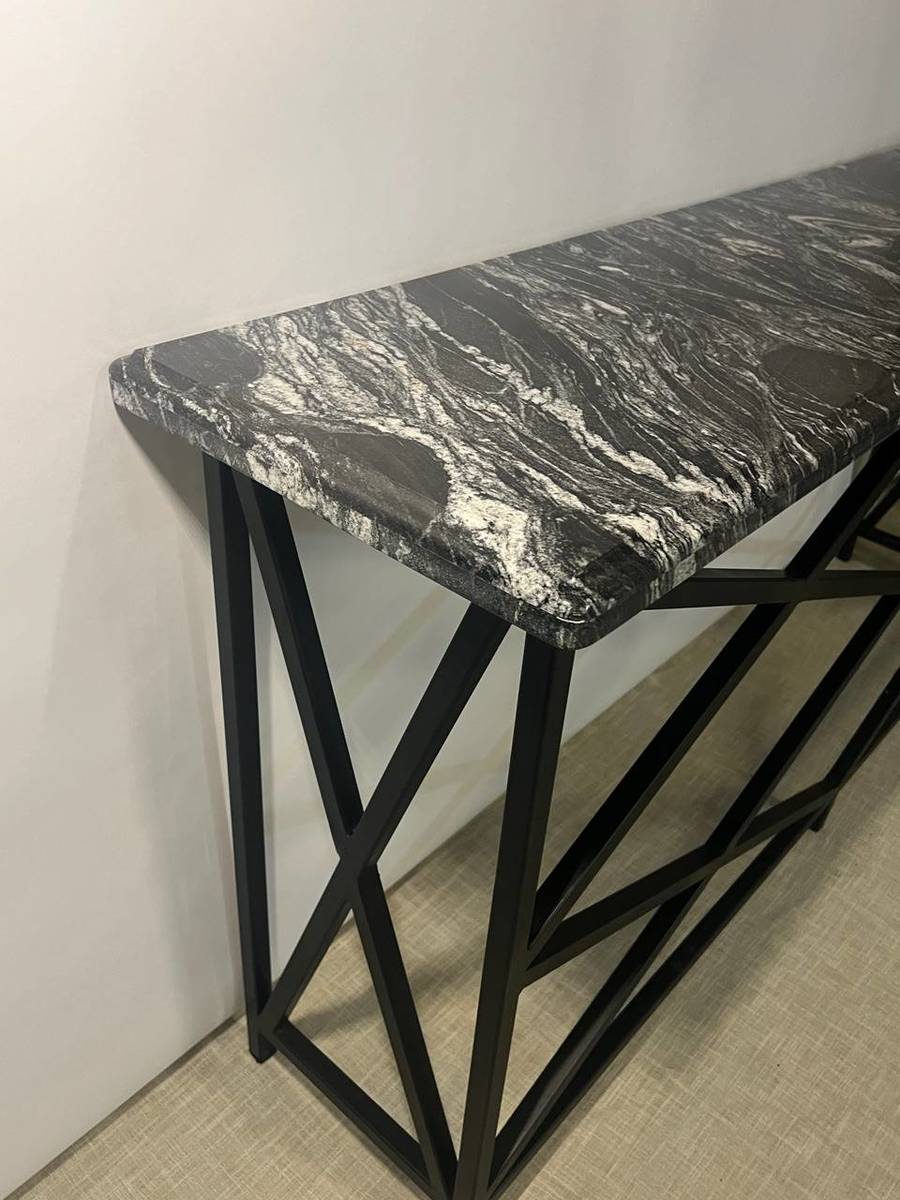 Modern Steel and Marble Console Buffet