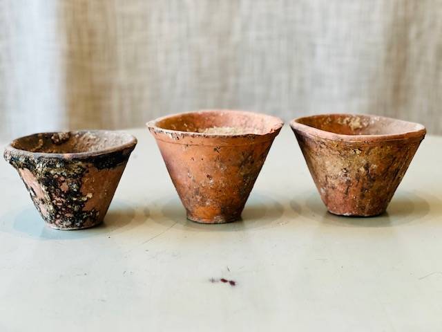 Antique Terracotta Pots and Votive Candle Holder