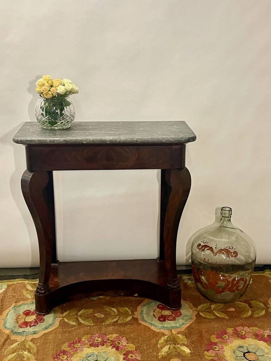 Empire Style Marble-Top Console Table